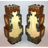 A GOOD LARGE & RARE PAIR OF 18TH CENTURY CHINESE QIANLONG PERIOD CLOISONNE LANTERNS, of