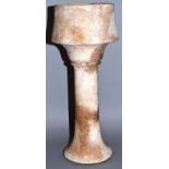 A LARGE ALABASTER GOBLET, conical shaped bowl on a turned stem and foot. 12ins high.