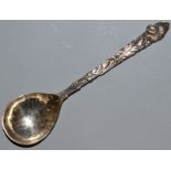 AN OMAR RAMSDEN SILVER SPOON decorated with oak leaves and acorns. 7.5ins long. London 1934.