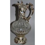 A SUPERB CUT GLASS AND SILVER .925 MOUNTED CLARET JUG by TOPAZIO (Manuel Jose Ferreira Marques)