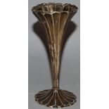 A SMALL VICTORIAN SILVER FLUTED SPECIMEN VASE. Birmingham. 3.5ins high.