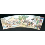 A VERY GOOD QUALITY INDIAN OR BURMESE PAINTING ON A SHEET OF IVORY. Bear hunting with figures on