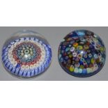 TWO MILLEFIORI PAPERWEIGHTS.