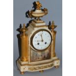 A SUPERB 19TH CENTURY FRENCH WHITE MARBLE AND ORMOLU CLOCK by C. CLEMENTS A. PARIS, with eight day