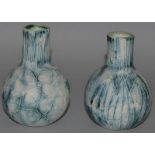 A SMALL PAIR OF CARN POTTERY VASES. 4ins high.