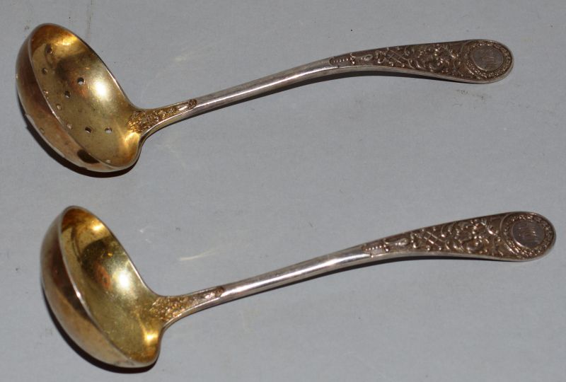 A PAIR OF SCOTTISH VICTORIAN SIFTER SPOONS. Glasgow 1870.