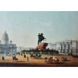 After J… Charlemagne (19th Century) Continental. “St Petersbourg”, A Street Scene with Elegant