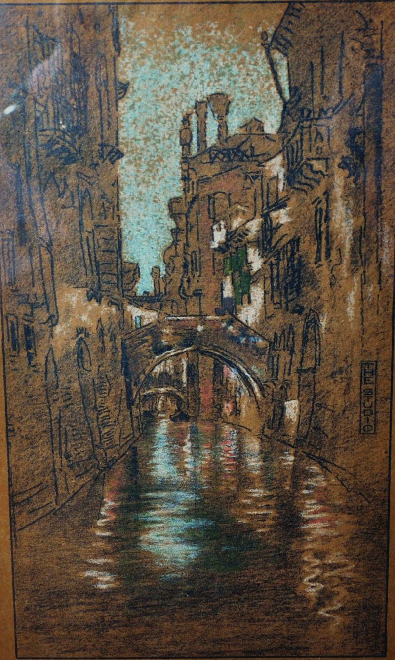 20th Century English School. A Venetian Backwater, Print, Inscribed ‘The Studio’, 8.5” x 5”.