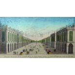 18th Century French School. ‘Place de Petersbourg’, Engraving, overall 9” x 16”, together with three