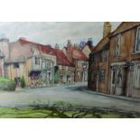 Sandra Francis (20th Century) British. ‘Denham Village, Buckinghamshire’, Watercolour, Signed and