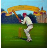 20th Century English School. Study of Gilbert Laird Jessop (1874-1955) Standing in the Crease, While