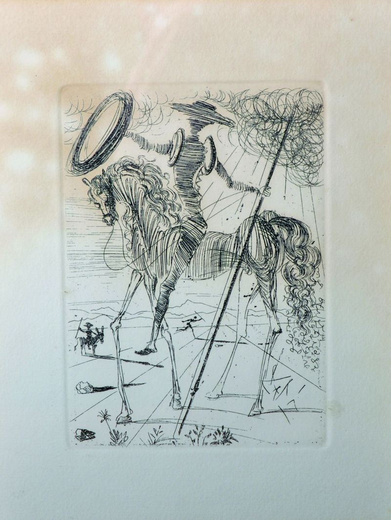 Salvador Dali (1904-1989) Spanish. “Don Quixote”, Etching, overall 10” x 8”. Provenance; Templeton &