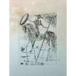 Salvador Dali (1904-1989) Spanish. “Don Quixote”, Etching, overall 10” x 8”. Provenance; Templeton &