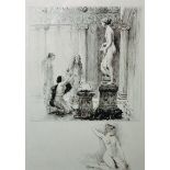 Paul-Emile Becat (1885-1960) French. Semi Naked Maidens by a Fire, Drypoint Etching with Contra