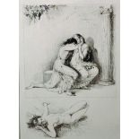 Paul-Emile Becat (1885-1960) French. Semi Naked Maidens, Drypoint Etching with Contra Point. Edition