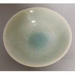 A CHINESE SONG STYLE QINGBAI CELADON PORCELAIN BOWL, the interior incised to its centre with a