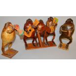 A VERY UNUSUAL SET OF “TOAD” MUSICIANS, real toads stuffed to form a set of musicians holding