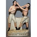 A STAFFORDSHIRE BOXING GROUP “HEENAN & SAYERS”, a group of John Heenan and Tom Sayers standing