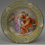 A SUPERB 19TH CENTURY VIENNA CIRCULAR PLATE, the centre painted with a classical scene and fine