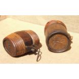 A DATED FIRKIN, AND ANOTHER.  ‘1835’ is cut into the firkin’s head. The other is also part withy-