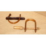 TWO BENTWOOD SHEEP NECK BANDS 19th century, from East Anglia. Scarce.