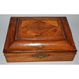 A 19TH CENTURY FRENCH KINGWOOD BOX AND COVER. 11ins wide.