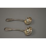 A PAIR OF VICTORIAN EXETER FIDDLE PATTERN SAUCE LADLES Exeter 1847.
