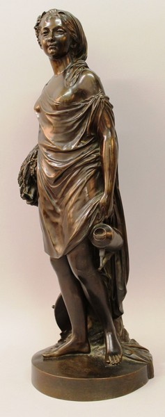 AFTER JEAN ANTOINE HOUDON (1741-1828) FRENCH A SUPERB BARBEDIENNE BRONZE FIGURE OF HARVEST, a