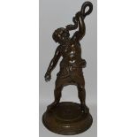 MICHELLE AMODIO (NAPLES) – AFTER THE ANTIQUE A GOOD BRONZE SCULPTURE OF BACCHUS HOLDING A SNAKE on a