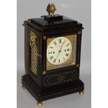 A VERY GOOD SMALL REGENCY EBONISED BRACKET CLOCK by JAMES MURRAY & CO., ROYAL EXCHANGE, LONDON, with