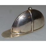 A .925 SILVER JOCKEY CAP VESTA.