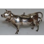 A BERTHOLD MULLER NOVELTY SILVER COW CREAMER Date letter N 5.75ins long. Import Mark Chester 1904.