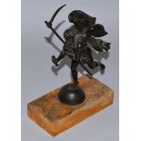 A GOOD 19TH CENTURY ITALIAN BRONZE OF OLD FATHER TIME on a rectangular marble base 8ins high.