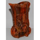 A CARVED HORN LIBATION CUP. 4ins.