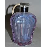 A BACCARAT PALE BLUE SCENT BOTTLE. Signed BACCARAT, PARIS.