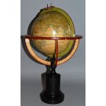 A DELAMARCHE 7-INCH TERRESTRIAL GLOBE ON STAND, 16ins high, dated 1850 Globe Adopte Par Le Conseil