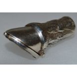 A .925 CAST SILVER HOOF AND FOOT VESTA.