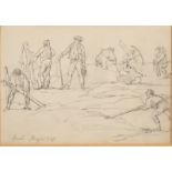 Joseph Nash (1808-1878) British. “London Road Menders”, Pencil, Signed and Dated ‘May 31. 8. 27. In