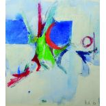 Adrian Heath (1920-1992) British. Abstract, with Blue, Red and Green, Mixed Media, Signed and Dated