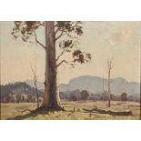 Travis Webber (1900-1968) Australian. A Landscape with a Tree in the Foreground, Oil on Canvas laid