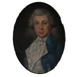 Circle of John Russell (174501806) British. Portrait of a Man, Pastel, Oval, 19” x 14.5”, and the