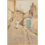 William Edwards Croxford (1852-1926) British. A Lady on a Steep Path, Watercolour, Signed and Dated