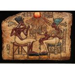 20th Century Egyptian School. An Egyptian Plaque, Mixed Media, 8.5” x 11”.