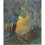 Bertram Prance (1889-   ) British. ‘Sunlight Through the Trees, Watercolour, Signed, 14” x 11”.