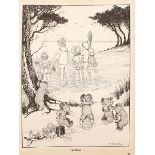 Ida Rentoul Outhwaite (1888-1960) Australian. “The Picnic”, Photographic Reproduction, Unframed,