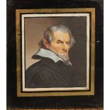 19th Century Dutch School. Head of a Bearded Man, Gouache, 3.25” x 2.75”, and the companion piece,