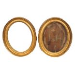 19th Century English School. A Gold Leaf Frame, Oval, 10.5” x 8.25”, and the companion piece, a