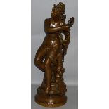 ADRIEN  TIENNE GAUDEZ (1861-1922) FRENCHA VERY GOOD LARGE BRONZE FIGURE OF A NEAR NUDE YOUNG LADY