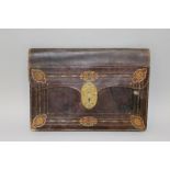 AN EARLY FRENCH LEATHER CASE with folding fitted interior and Paris label.