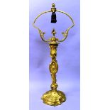 A VERY GOOD LOUIS XVI ORMOLU LIGHT with butterflies, flowers and acanthus, the top with pineapple